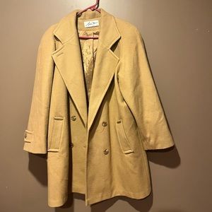 Vintage Camel Wool blend Angela Marin structured pea coat